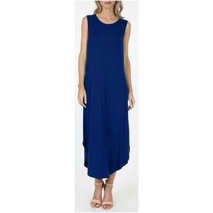 New! Royal Blue Maxi Round Hem Tank Dress